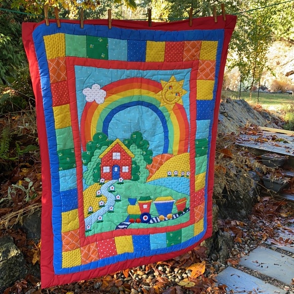 Vtg Baby Blanket Circa 1979 “Rainbow” - Picture 3 of 8